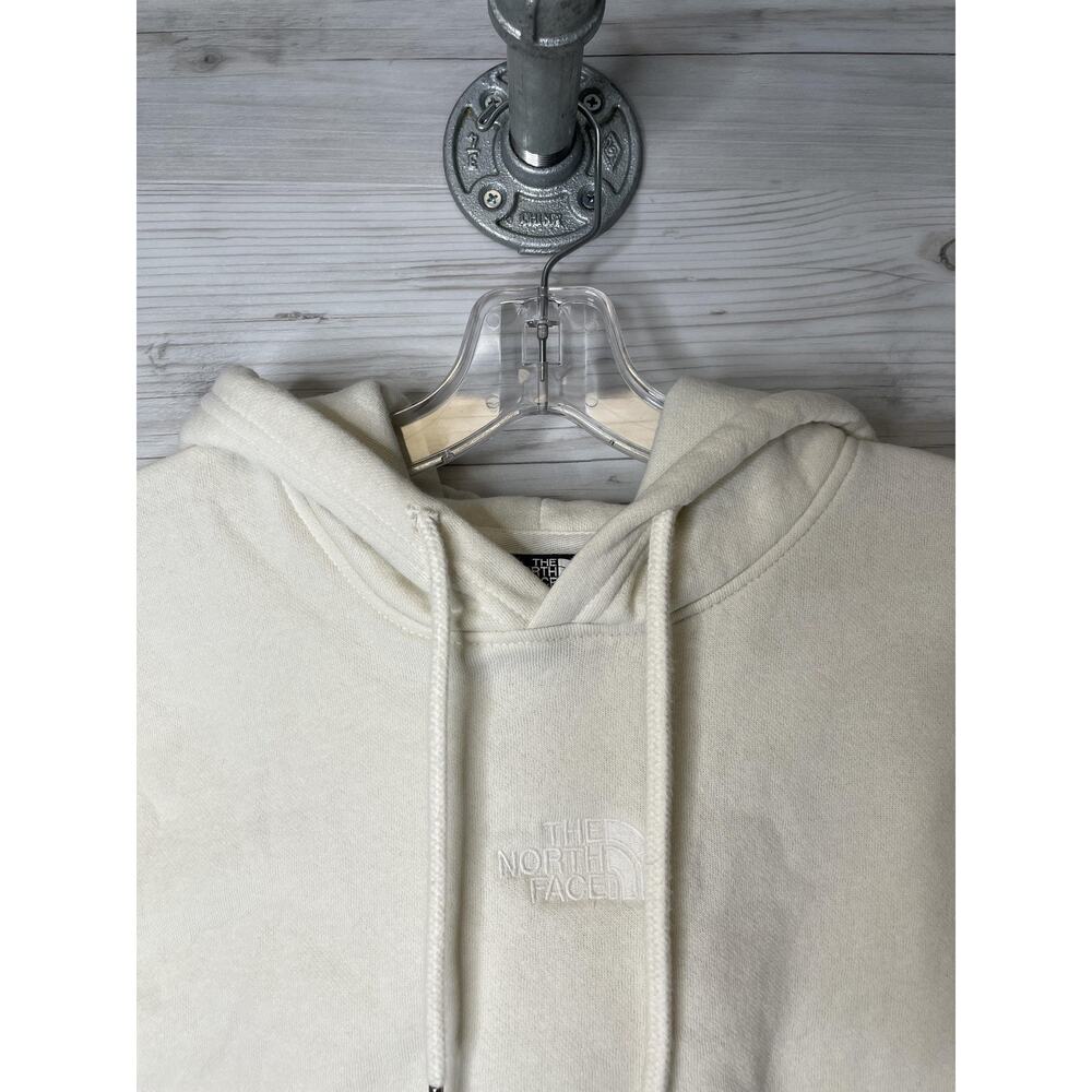 The North Face‎ Hoodie Sweatshirt Womens XS White Cropped Fleece Logo Pullover - Picture 2 of 8